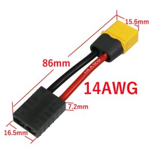 画像2: 【ネコポス対応】EAGLE(イーグル)/TRX-F-XT60M/TRX メス＞＞XT-60Mコネクター(14AWG)変換コネクター